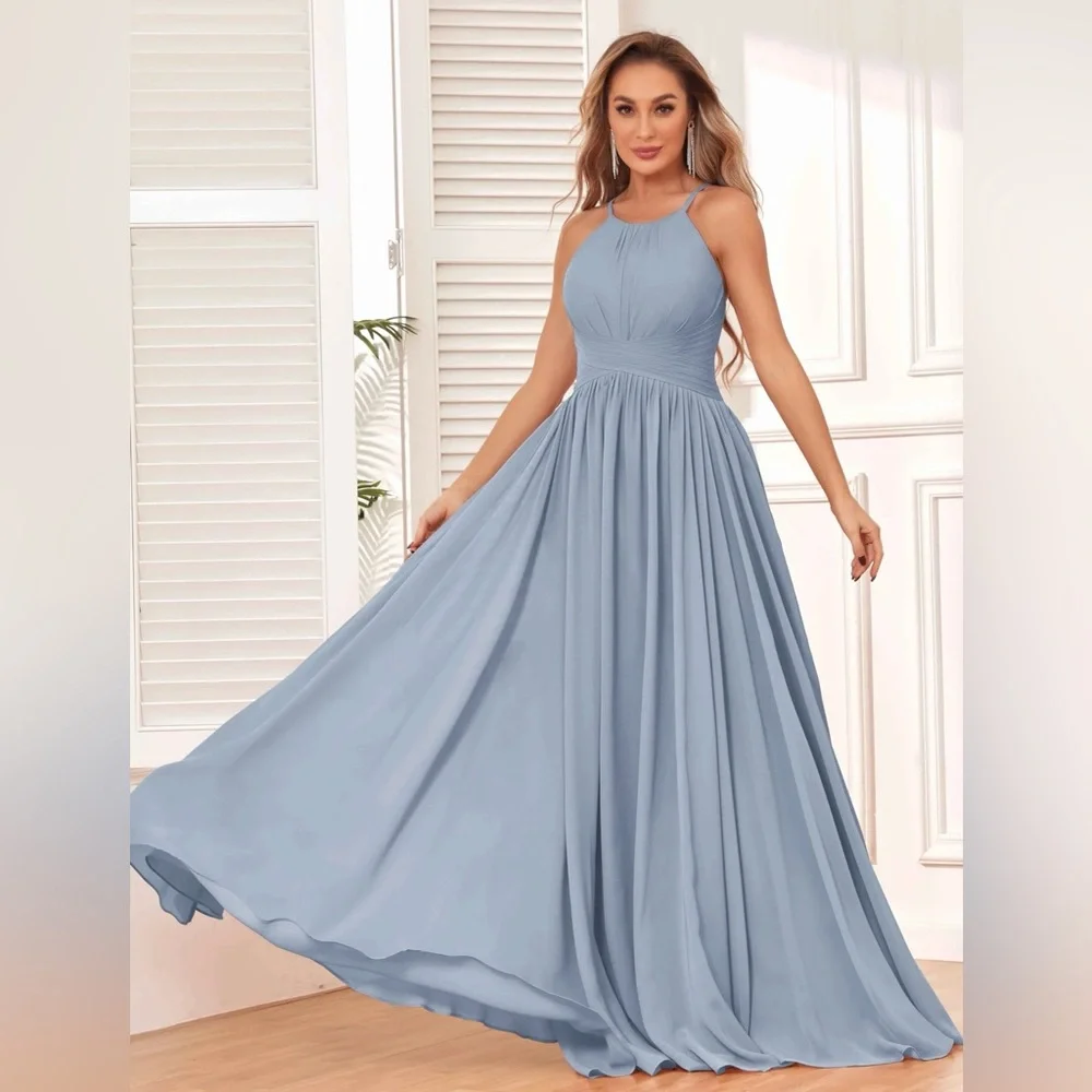 Loyeloy Halter Sleeveless Floor Length Chiffon Dress - Picture 2 of 7